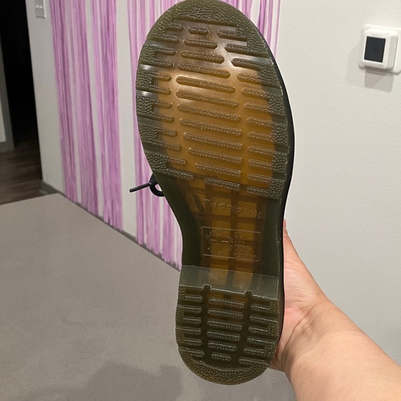 Dr. Martens White Patent Lace-Up Combat Boots with Black Laces **NEW NEVER WORN - Picture 7 of 8